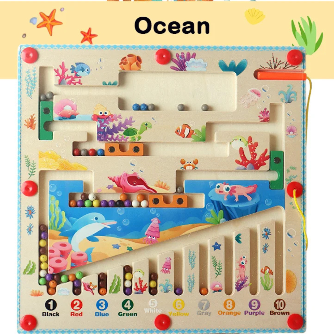 Magnetic Color Number Sorting Maze Toy for Kids