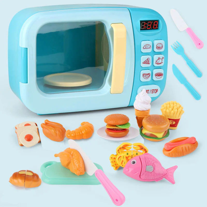 Mini Chef Microwave Playset | Electric Simulation Kitchen Toy