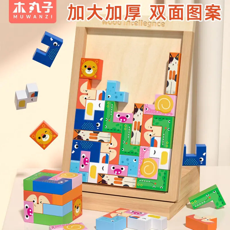 3D Tetris Logic Game for Two Players - Educational Toy