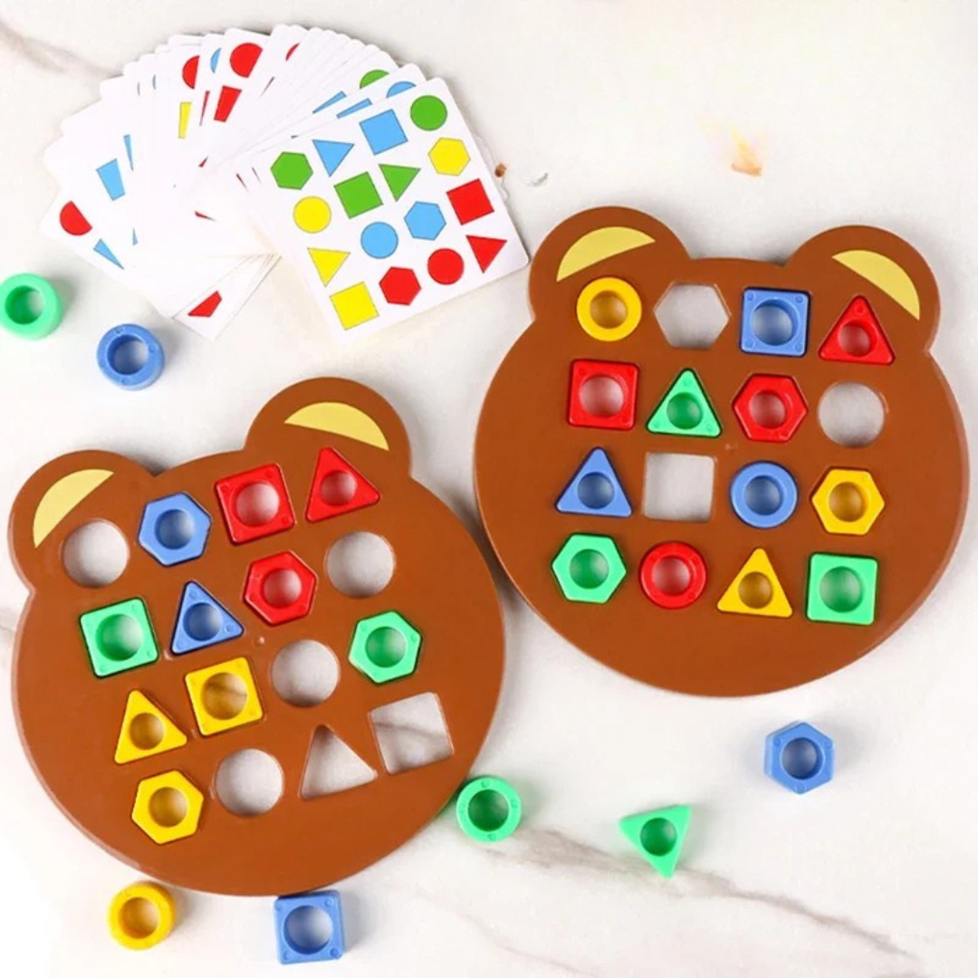 Children's Montessori Shape Matching Bear Game