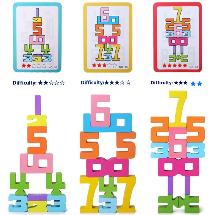 Wooden Math Blocks Set