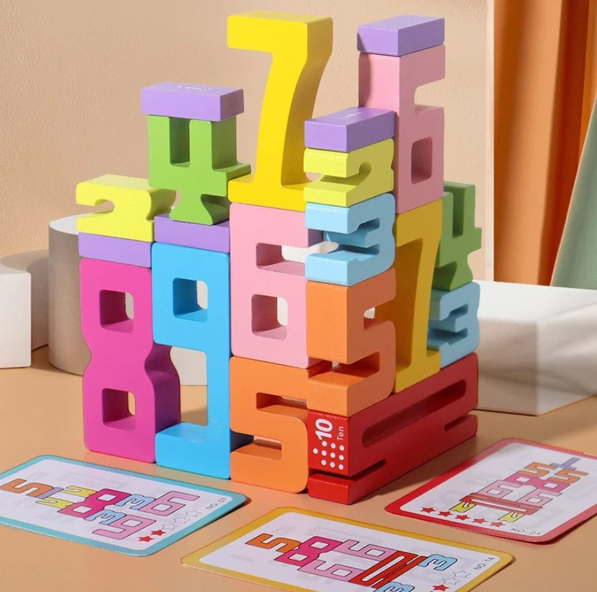 Wooden Math Blocks Set