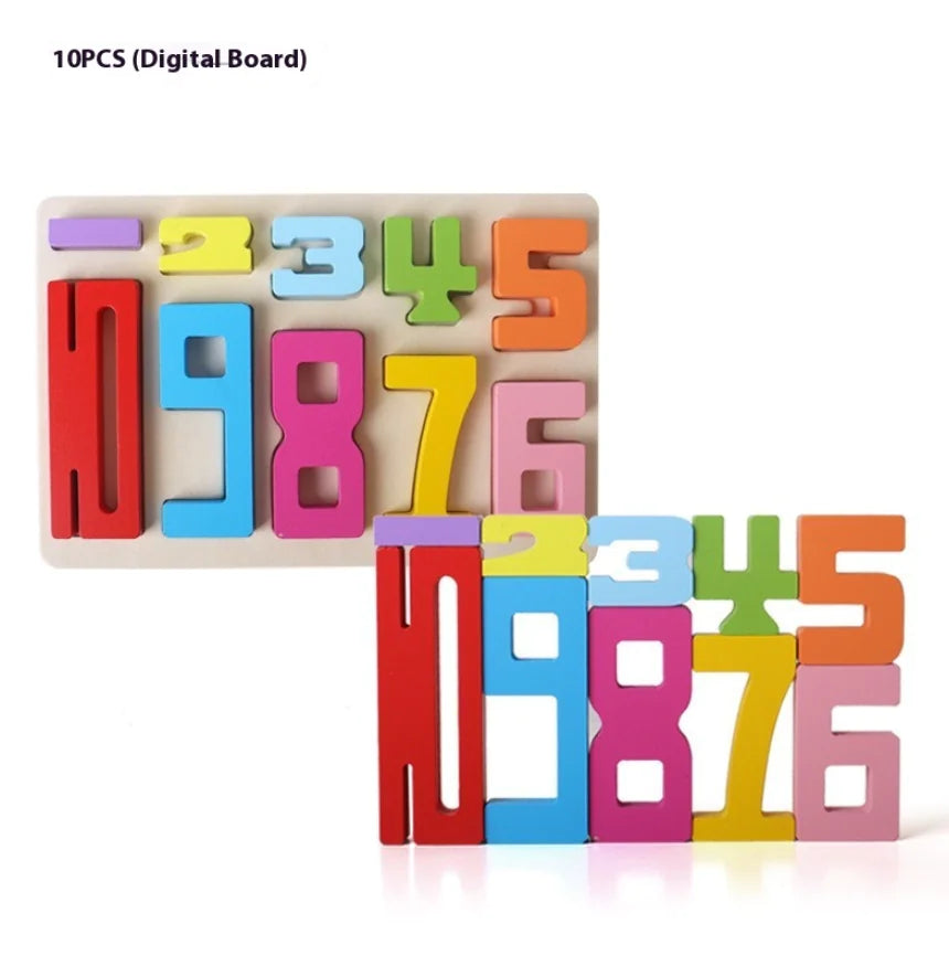 Wooden Math Blocks Set