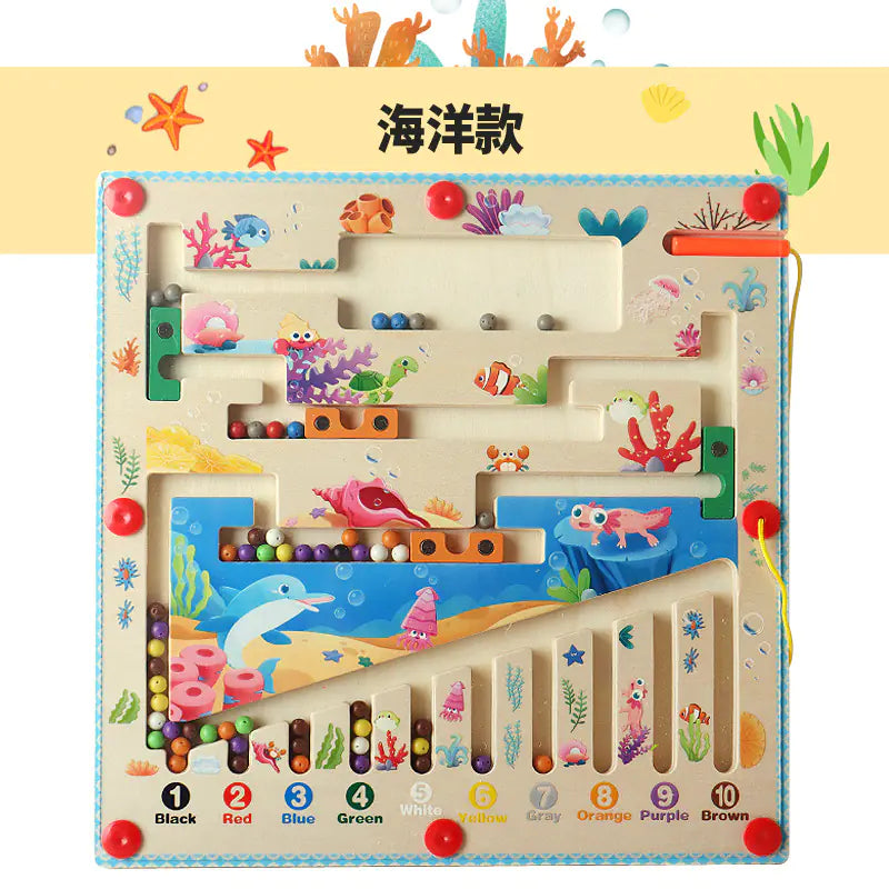 Magnetic Color Number Sorting Maze Toy for Kids
